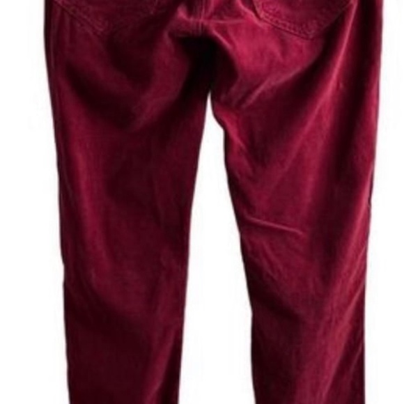 Mother the looker my life as a snow bunny dark red velvet pants - Picture 3 of 7